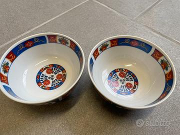 Set coppia ciotole riso rosse, blu e bianche