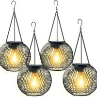 Lanterne Solari Giardino 4pz LED IP65 Bianco Caldo