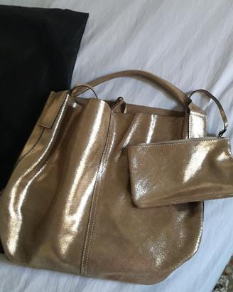 Borsa pelle oro Gianni Chiarini