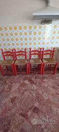 4 sedie impagliate anni 70