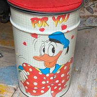 BIDONE LATTA PORTA OGGETTI E GIOCHI VINTAGE