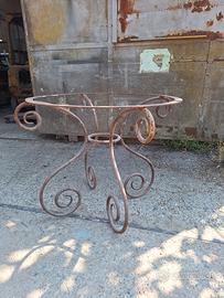 base per tavolo esterno in ferro battuto pieno 