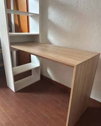 scrivania con libreria 