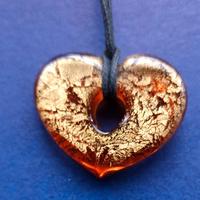 ciondolo cuore vetro oro 