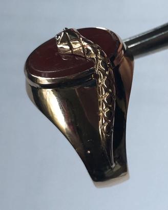 Anello in ORO con Pietra e Serpente anni '30