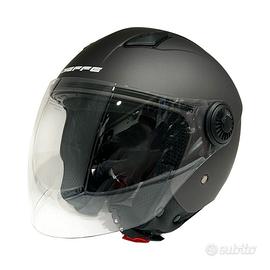 CASCO DIEFFE GRIGIO GRAFITE OPACO VISIERA LUNGA