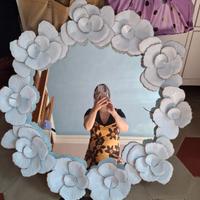 Specchio fiori decorato shabby nuovo