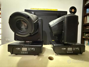 Luci Teste mobili+par led+centralina wirelles