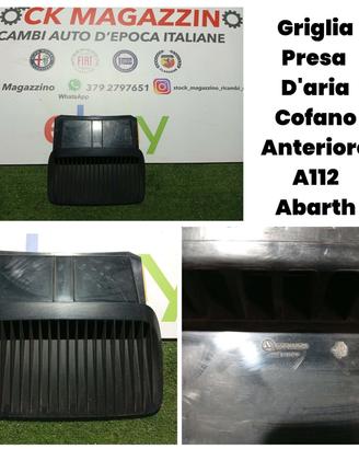 Griglia presa d aria cofano anteriore a112 Abarth 