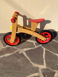 Bicicletta senza pedali in legno