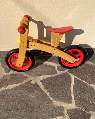 Bicicletta senza pedali in legno