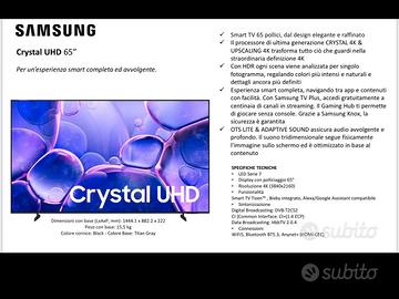 SAMSUNG Crystal UHD 65”
