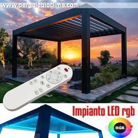 Gazebo pergola bioclimatica 4x4 antracite lamelle