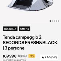 tenda da campeggio tre persone