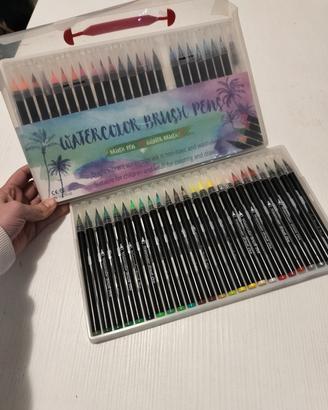 set pennarelli brush ad acquerello