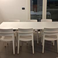 Tavolo  Arper Nuur rettangolare 200×90 bianco
