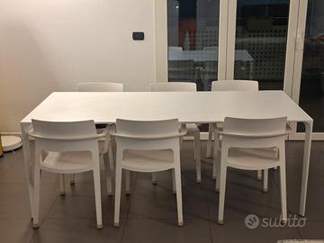 Tavolo  Arper Nuur rettangolare 200×90 bianco
