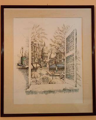 quadro acquarello realizzato a Montmartre Parigi