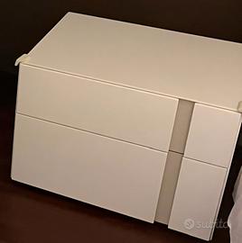 2 comodini color bianco gola canapa L 60 cm H 37 P