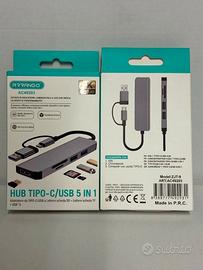 Hub Tipo-C / USB 5 in 1 ARRANGO AC49293 - Adattato