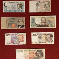 Lotto 7 monete di carta Repubblica Italiana