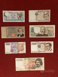 Lotto 7 monete di carta Repubblica Italiana