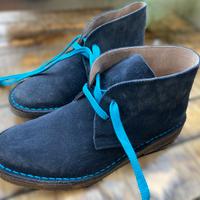 Polacchine tipo Clarks pelle blu