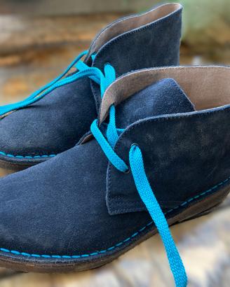 Polacchine tipo Clarks pelle blu