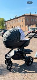 Passeggino 2 in 1 navicella + passeggino grigio