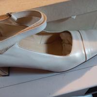 scarpe con tacco bianche in pelle 