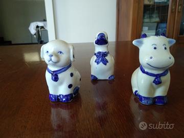 Tris di animali in ceramica 