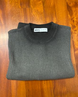 maglione felpa bershka grigio