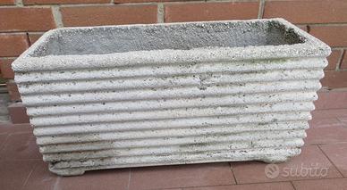 Vaso fioriera di cemento 59 x 24 cm, alto 30 cm