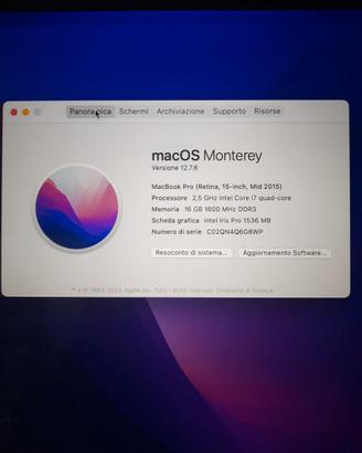 Macbook pro retina 15" mid 2015
