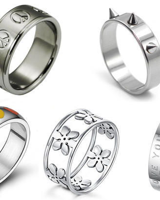 ANELLI Unisex Acciaio Inox 5 Modelli Diversi