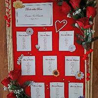 Tableau mariage e addobbi rossi per matrimonio