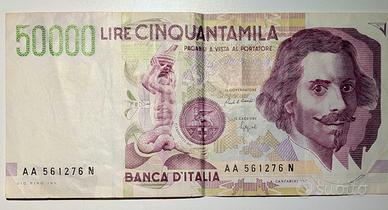 Banconota 50.000 Lire Bernini (1° tipo) - Banca d'