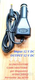 CARICABATTERIA da AUTO 12V DC Alimentatore LET DVD