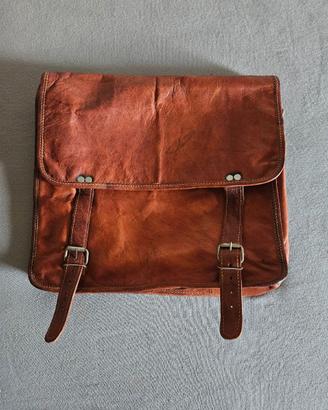 Borsa tracolla vera pelle a mano, messenger