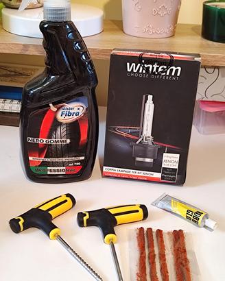 Lotto riparazione auto gomme pneumatici kit luci
