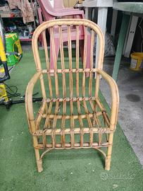 poltroncina anni 70 in bambù 