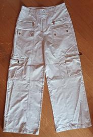 Pantaloni cargo beige chiaro / Panna