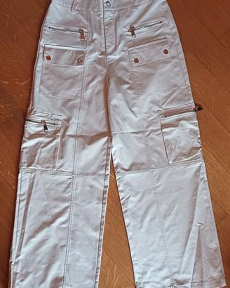Pantaloni cargo beige chiaro / Panna