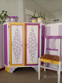 mobile angolare con sedia