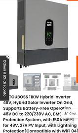 Inverter ibrido Dataouboss 11 kw sistema 48 volt