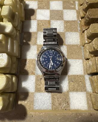 Swatch Irony acciaio quadrante blu Con data