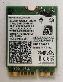 Scheda di rete AX101NGW Bluetooth WiFi nuova