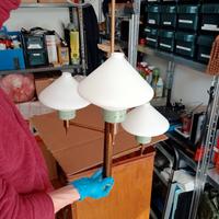 Lampadario vintage con 3 luci 1950/60