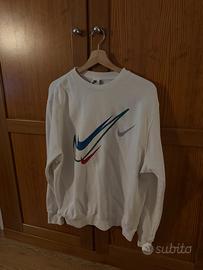 Felpa Nike bianca doppio swoosh vintage