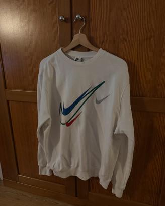 Felpa Nike bianca doppio swoosh vintage